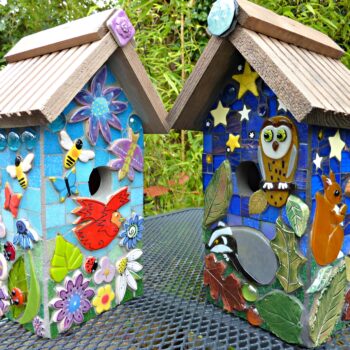 mosaic mad handmade mosaics birdhouses