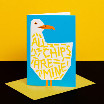 all the chips seagull card - stoats and weasels prints and cards